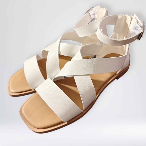 NEW Fitory Women’s Open Toe Gladiator Sandals White Size 7 - Picture 10 of 16